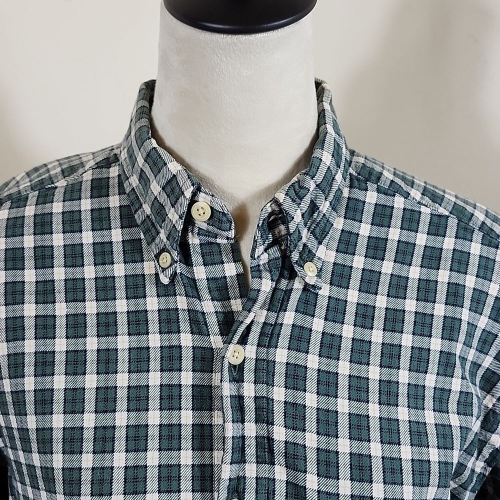 Britches Green, Blue and Beige Check Men's Shirt, Size Medium, 100% Cotton